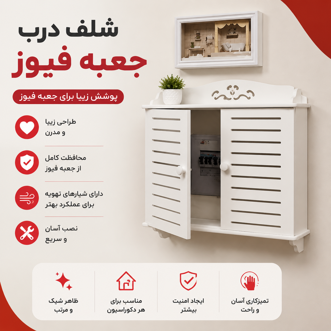 شلف درپوش جعبه کنتور فیوز